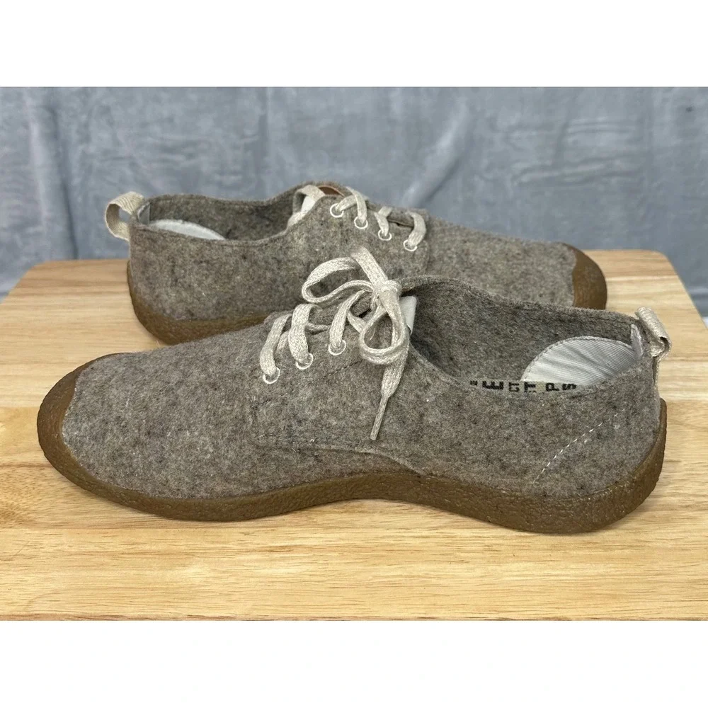 KEEN Mens Mossy Derby Shoes 11 Taupe Felt/Birch Recycled‎ Wool Comfort Casual